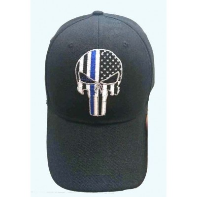 Punisher Skull Thin Blue Line Hat Cap Police Lives Matter Black Blue  Adult  eb-17391125